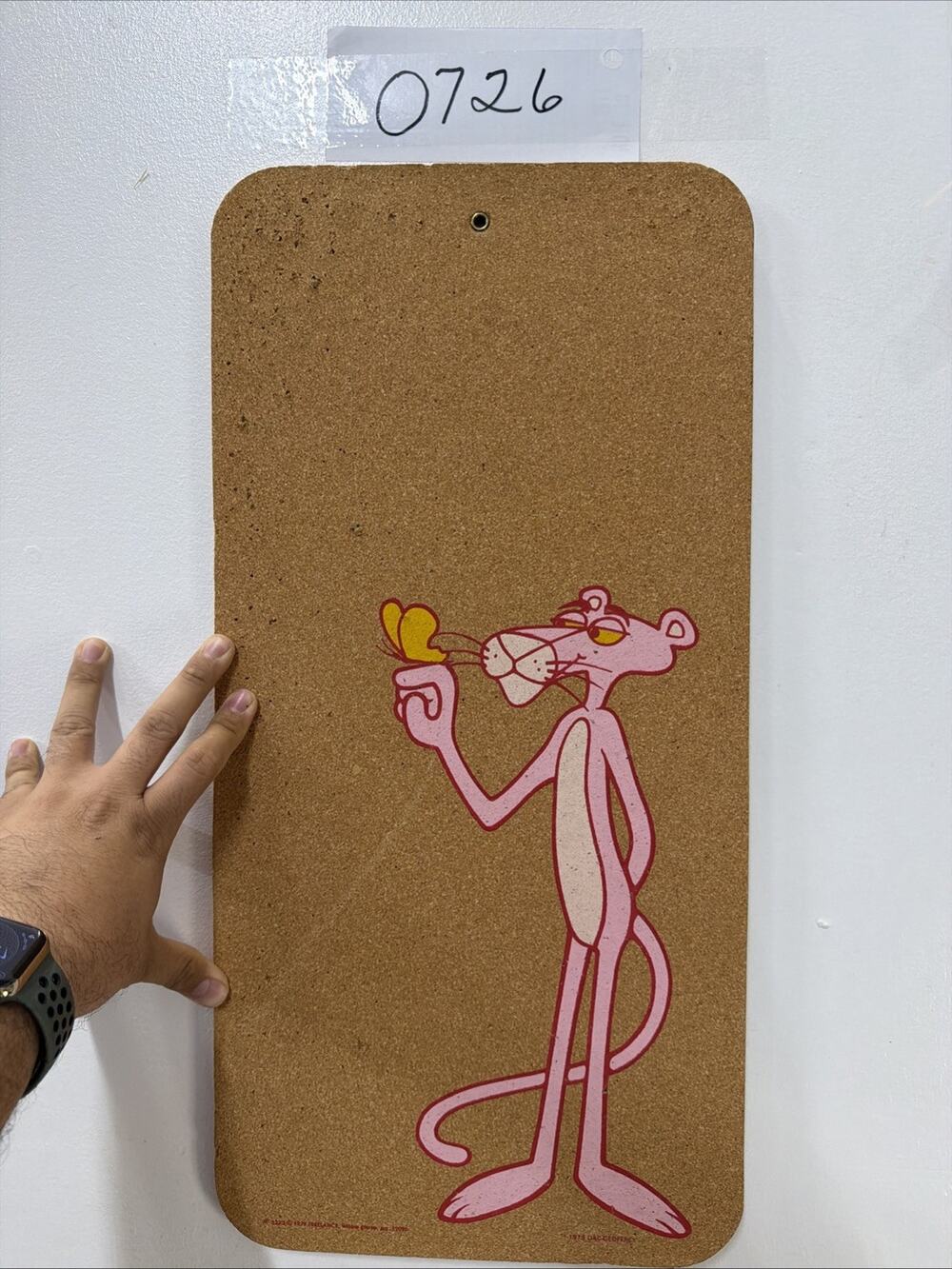 Vintage 1979 Pink Panther Butterfly Cork Bulletin Board #3223 size 16.5x22.5"